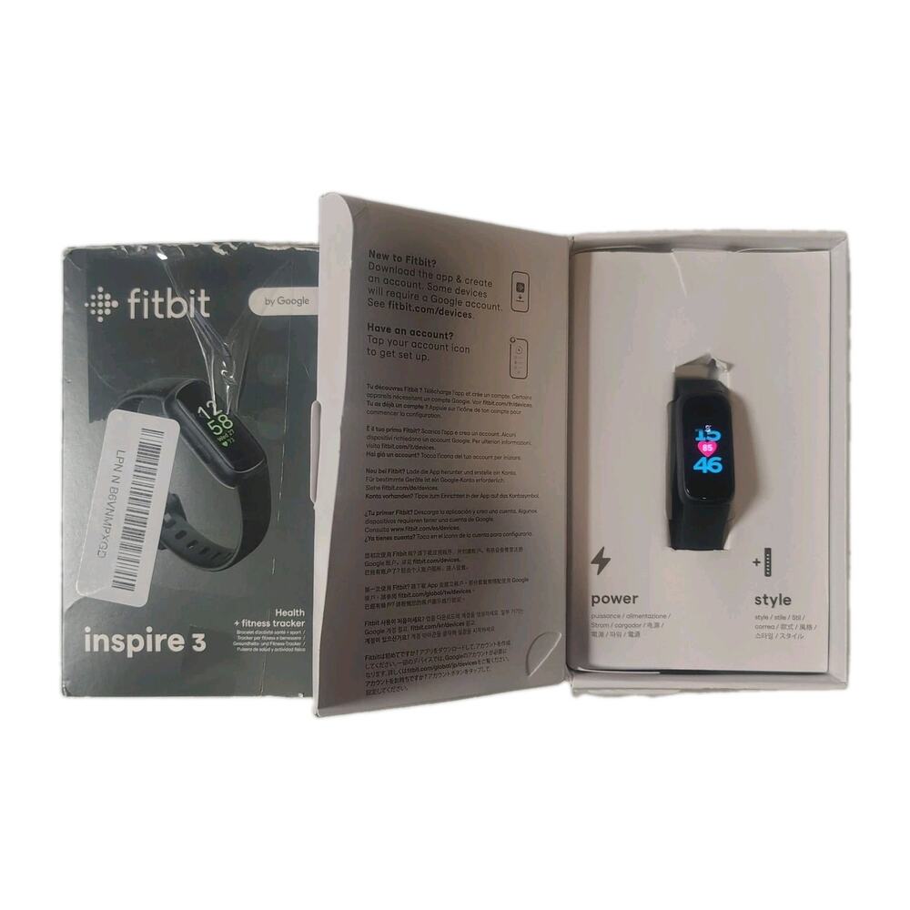 Fitbit inspire 3 Health and Activity Tracker, Black, New Open Box - Picture 3 of 4